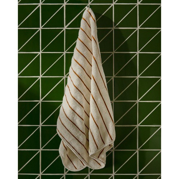 Oranžs/bēšs frotē kokvilnas dvielis 50x90 cm Dorane – Kave Home-image-1