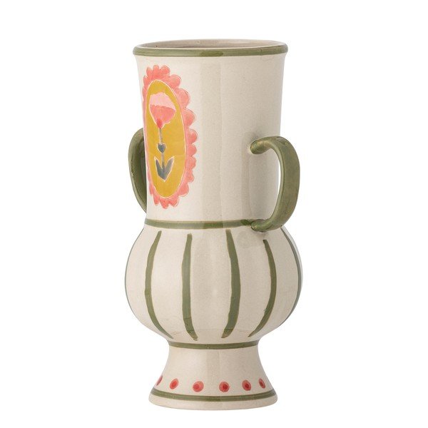 Bēša akmensmasas ar rokām apgleznota vāze (augstums 21 cm) Odina – Bloomingville-image-2