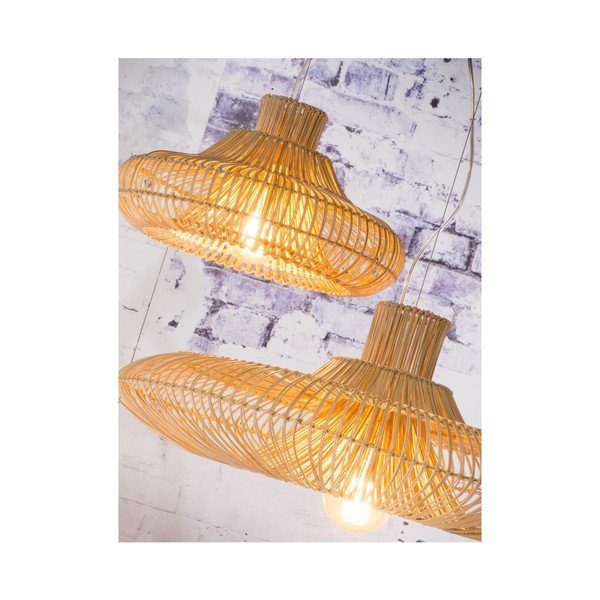 Divdaļīga rotangpalmas griestu lampa Good&Mojo Kalahari, ⌀ 45 cm-image-1