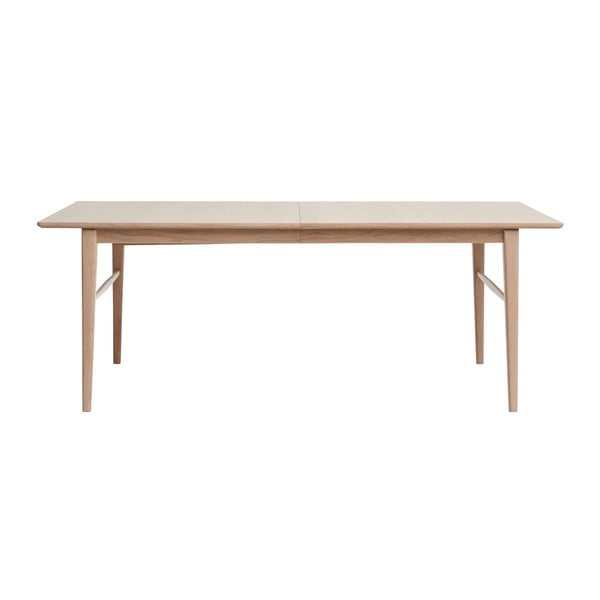 Unique Furniture Rocca izvelkamais pusdienu galds baltā ozolkoka krāsā, 100 x 205/295 cm