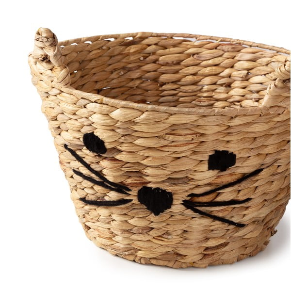 Dabīga toņa bērnu rotaļlietu grozs no ūdens hiacintes ø 35x26 cm Cat – Compactor-image-3