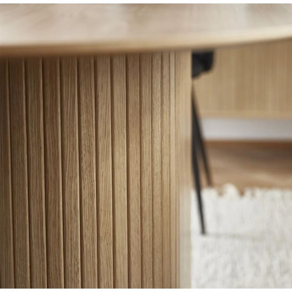 Ēdamgalds ar ozolkoka imitācijas galda virsmu 95x180 cm Nola – Unique Furniture-image-4