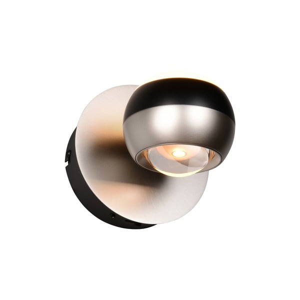 Melna/sudraba krāsas LED sienas lampa Orbit – Trio Select-image-1