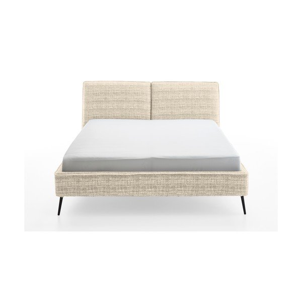 Bēša polsterēta divvietīga gulta bez režģa 200x200 cm Infinity – Meise Möbel-image-4