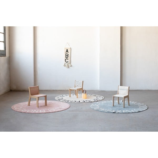 Gaiši zils mazgājams/ar rokām darināts kokvilnas bērnu paklājs ø150 cm ABC Vintage Blue – Lorena Canals-image-4