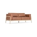 Konjaka brūns bifeļu ādas dīvāns ar masīvkoka konstrukciju Gazzda Fawn,180 cm