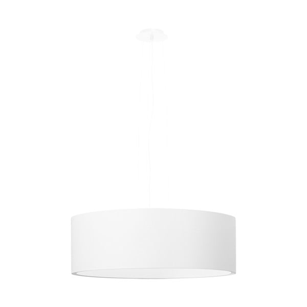 Balta piekaramā lampa ar stikla/auduma abažūru ø 45 cm Paktor – Nice Lamps