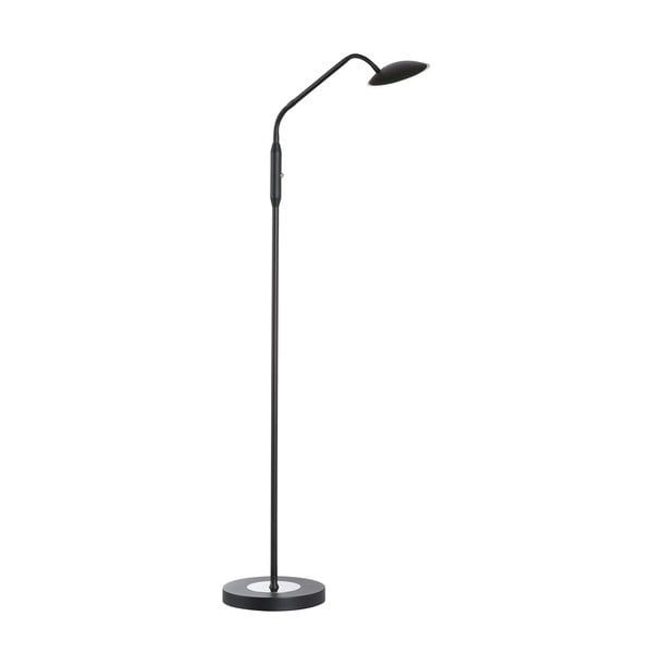 Melna LED stāvlampa ar regulējamu spilgtumu ar stikla abažūru (augstums 135 cm) Tallri – Fischer & Honsel