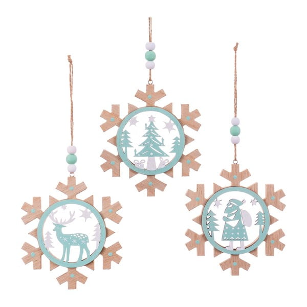 Piekaramie Ziemassvētku rotājumi (3 gab.) Snowflake – Casa Selección