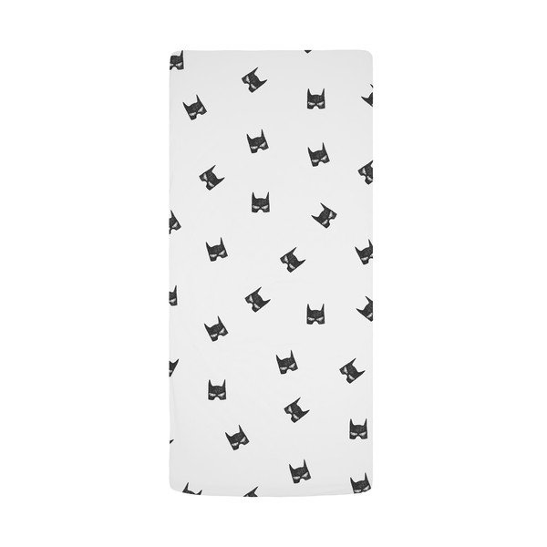 Melnbalts bērnu palags no kokvilnas satīna ar gumiju 60x120 cm Be a Hero – Butter Kings