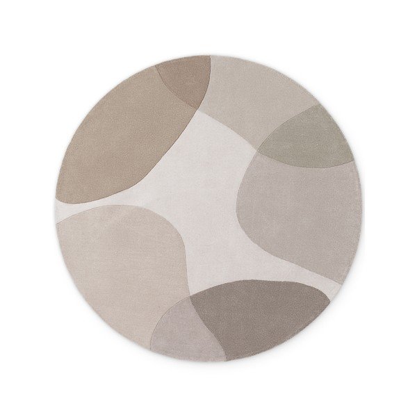 Bēšs ar rokām darināts vilnas apaļš paklājs ø 160 cm Hackney Clarissa – Ted Baker