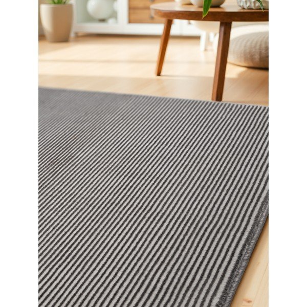 Antracīta pelēks/krēmkrāsas celiņa paklājs 80x240 cm Perles Dolomite – Elle Decoration-image-3