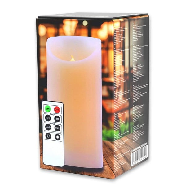 LED svece ar tālvadības pulti DecoKing Wax, augstums 15 cm-image-2