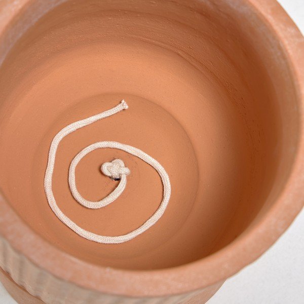 Terakotas puķu pods uz koka pamatnes Kave Home Suba, augstums 32 cm-image-2