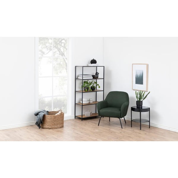 Melns/dabīga toņa grāmatplaukts ar ozolkoka imitāciju 77x150 cm Seaford – Actona-image-4