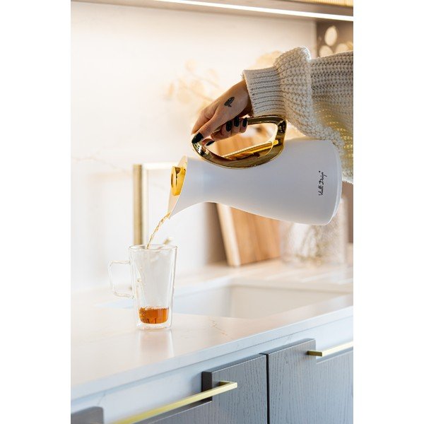 Balts/zelta krāsas termoss 1 l Alessia – Vialli Design-image-1