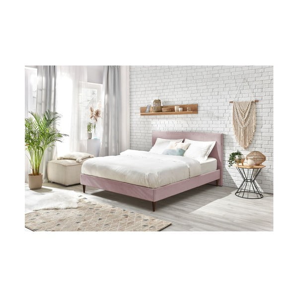 Rozā velveta divguļamā gulta Bobochic Paris Anja Dark, 160 x 200 cm-image-4