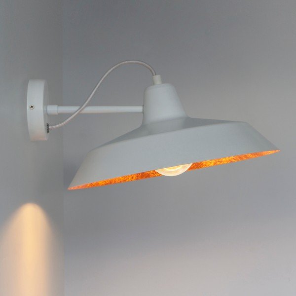 Balta sienas lampa ar vara krāsas detaļām Sotto Luce Cinco Basic, ⌀ 40 cm-image-1