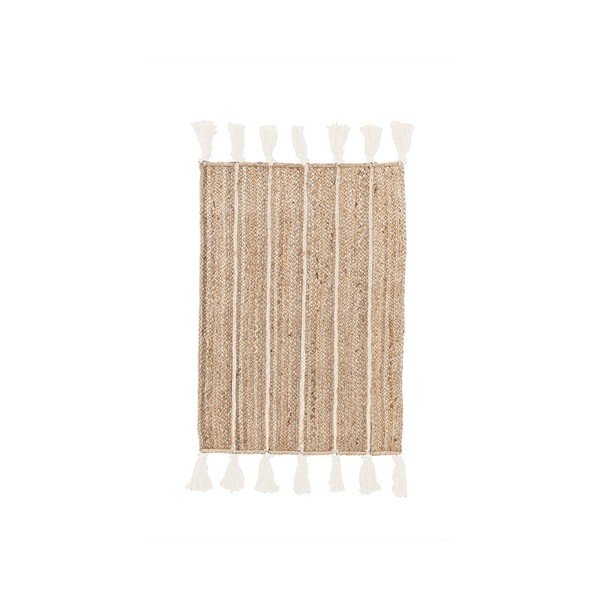 Dabīga toņa/ziloņkaula krāsas ar rokām darināts džutas paklājs 60x90 cm Jalaja – Bizzotto