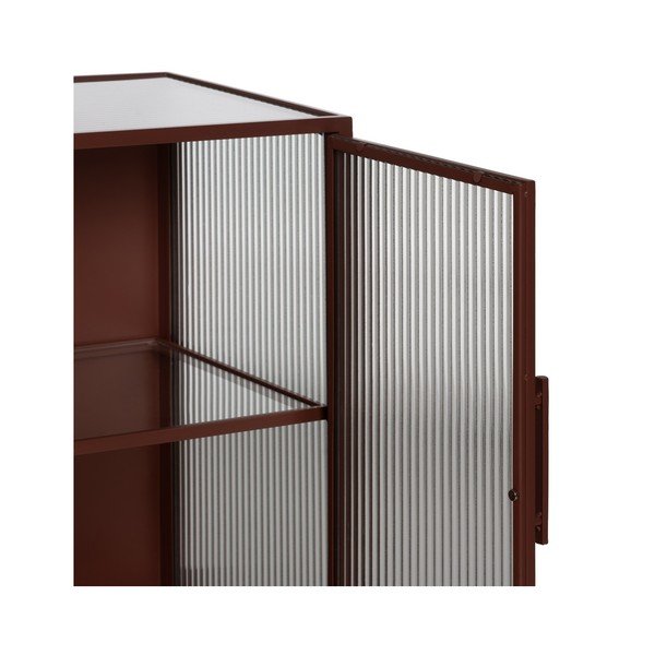 Ķieģeļu sarkana metāla vitrīna 120x85 cm Harris – Ixia-image-4