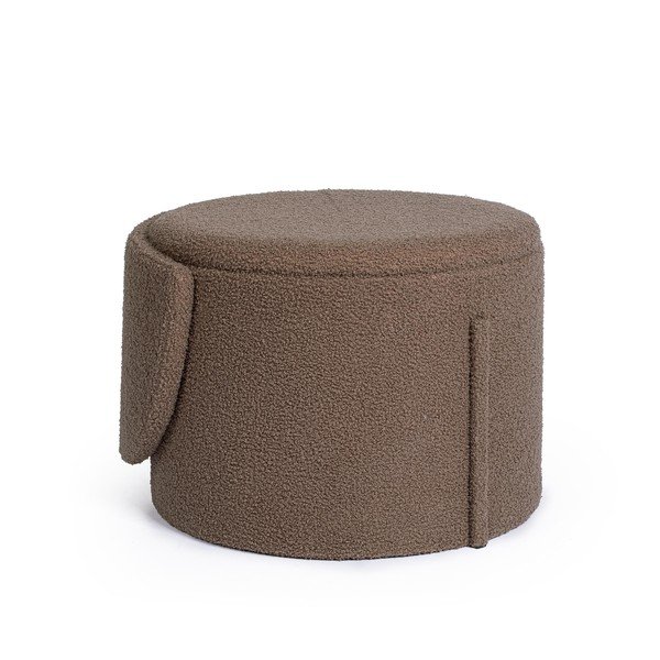 Pelēkbrūns pufs no buklē auduma Anthea – Yes Everyday-image-4