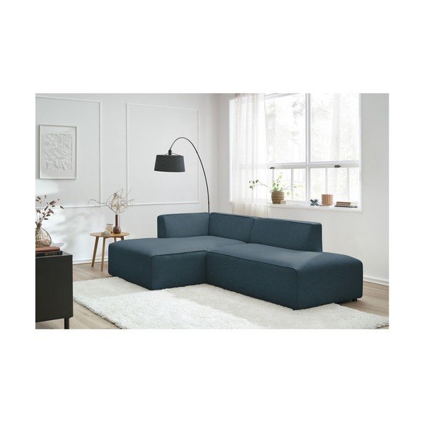 Tumši zils modulārais stūra dīvāns (ar kreiso stūri/L veida) Megeve – Bobochic Paris-image-1