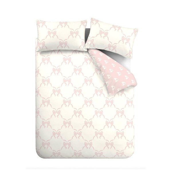 Rozā vienguļamā gultas veļa 135x200 cm Pretty Bows – Catherine Lansfield