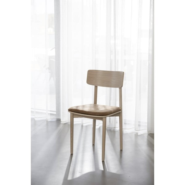 Konjakbrūni/dabīga toņa mākslīgās ādas pusdienu krēsli (2 gab.) Wolcott – Rowico-image-1