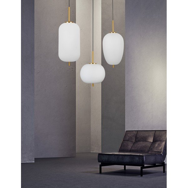 Balta/misiņa krāsas stikla piekaramā lampa ø 27 cm Lato – Nova Luce-image-3