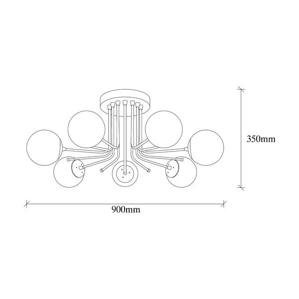 Balta/misiņa krāsas griestu lampa ar stikla abažūru ø 15 cm Daisy – Opviq lights-image-4