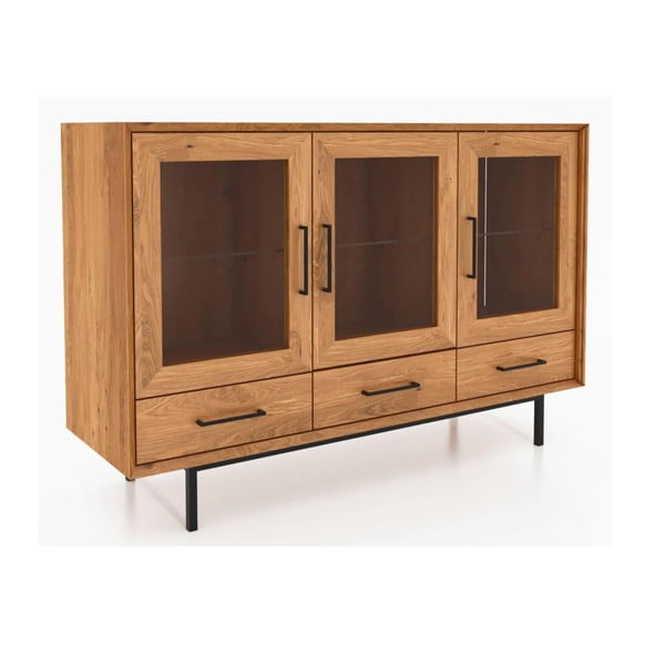 Dabīga toņa vitrīna no ozolkoka 144x95 cm Abies – The Beds-image-2