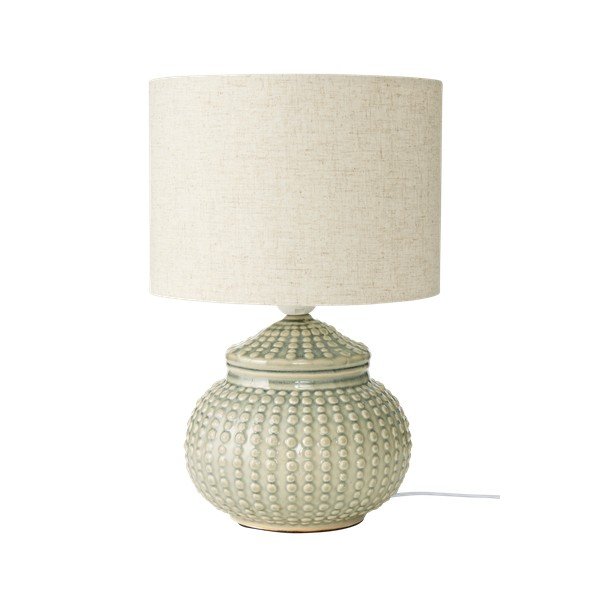 Pelēka/bēša lina galda lampa (augstums 39 cm) Niko – Ellos Home