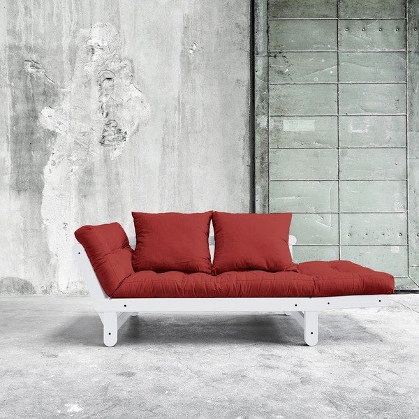 Dīvāns gulta Karup Beat White/Passion Red-image-2