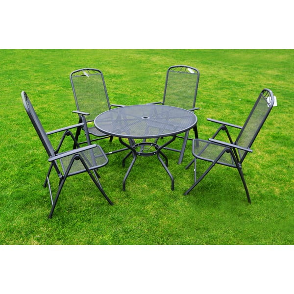 Melns metāla dārza krēsls – Rojaplast-image-4