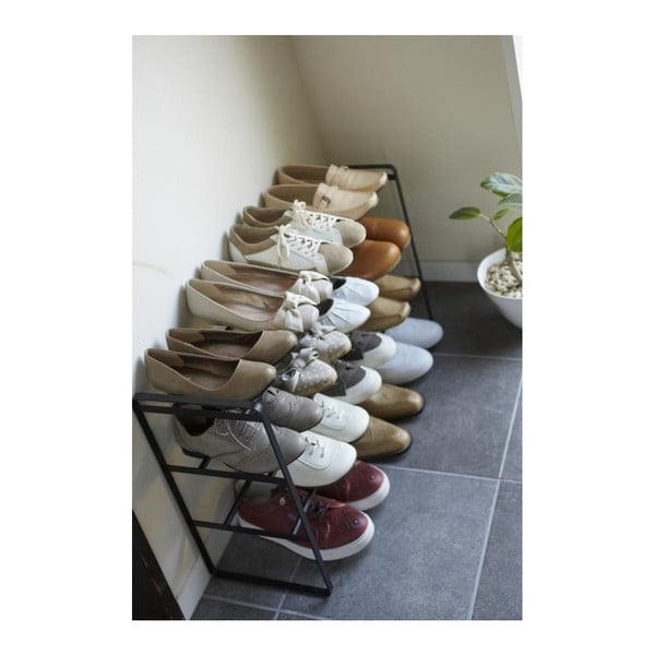 Melns regulējams apavu plaukts ar 3 līmeņiem YAMAZAKI Maebashi-image-4