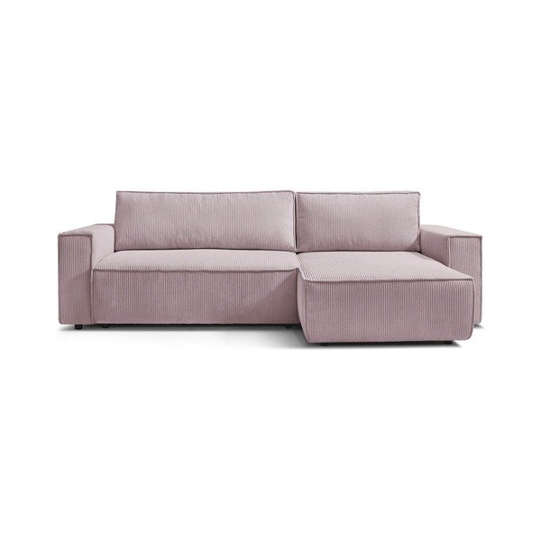 Gaiši rozā velveta salokāms stūra dīvāns (ar maināmu stūri) Nihad – Bobochic Paris-image-2