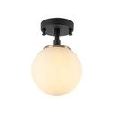 Melnbalta griestu lampa ar stikla abažūru ø 15 cm Atmaca – Opviq lights