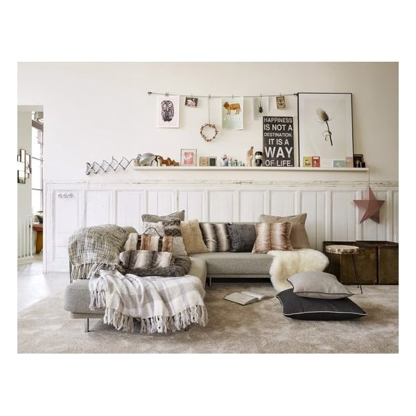 Brūns pleds ar ādas siksnu Tiseco Home Studio Wolf, 130 x 180 cm-image-1