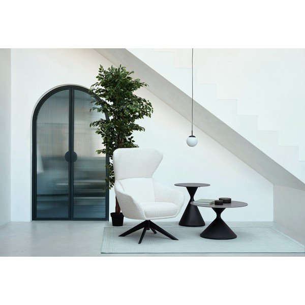 Melns apaļš žurnālgaldiņš ar marmora imitācijas galda virsmu ø 70 cm Joona – Bizzotto-image-1