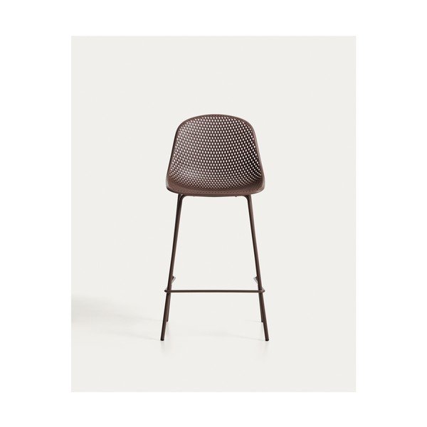 Brūns metāla/plastmasas dārza bāra krēsls Quinby – Kave Home-image-4
