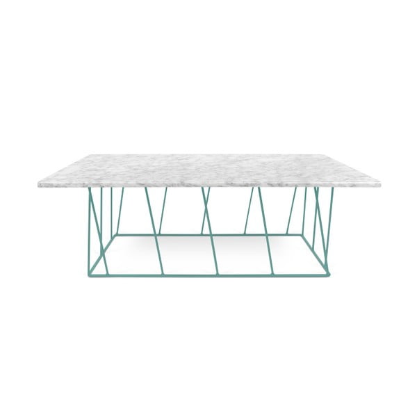 Baltā marmora kafijas galdiņš ar zaļām kājām TemaHome Helix, 120 cm