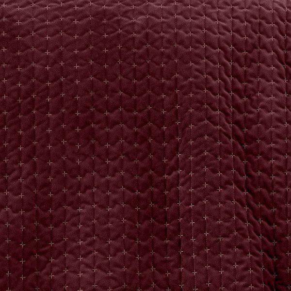 Bordo samta stepēts gultas pārklājs 240x260 cm Attica Velvet – Bianca-image-2