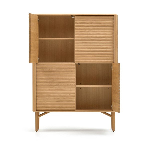 Dabīga toņa skapītis ar ozolkoka imitāciju 104,5x144x40 cm Lenon – Kave Home-image-2