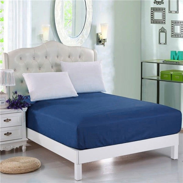 Zila neelastīga vienvietīga gultas pārklājs Purreo Muneco, 100 x 200 cm
