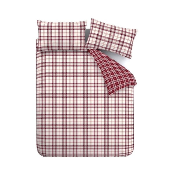 Bordo vienguļamā gultas veļa 135x200 cm Kelso Check – Catherine Lansfield