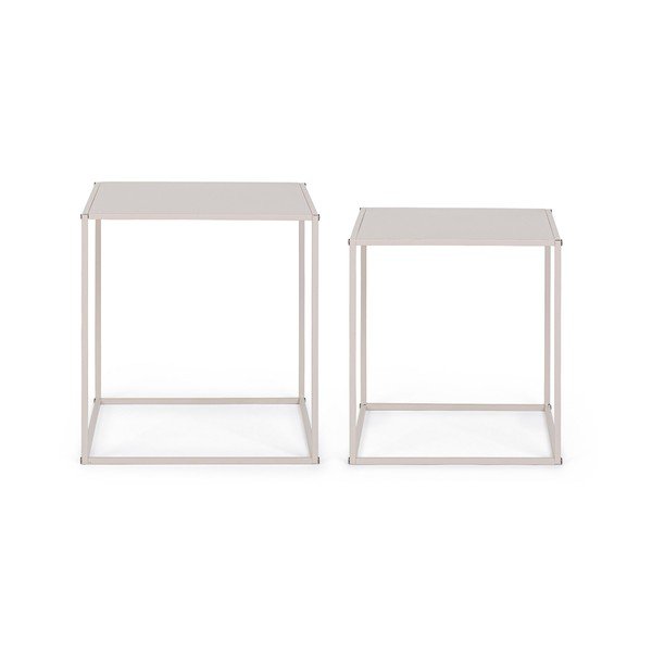 Bēši metāla žurnālgaldiņi (2 gab.) 38x38 cm Alrik – Yes Everyday-image-3