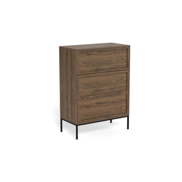 Tumša dabīga toņa kumode ar ozolkoka imitāciju 80x110x40 cm Palmdale – Actona