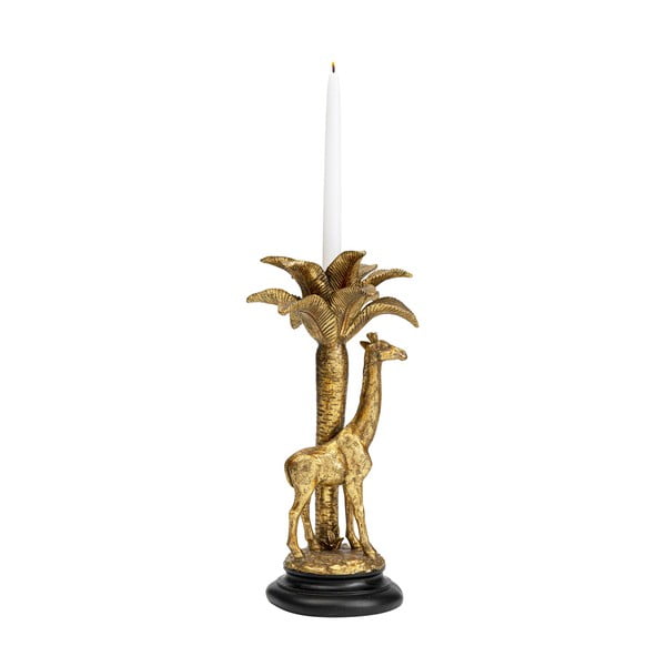 Dekoratīvs svečturis zelta krāsā Kare Design Giraffe Palm Tree, augstums 35 cm