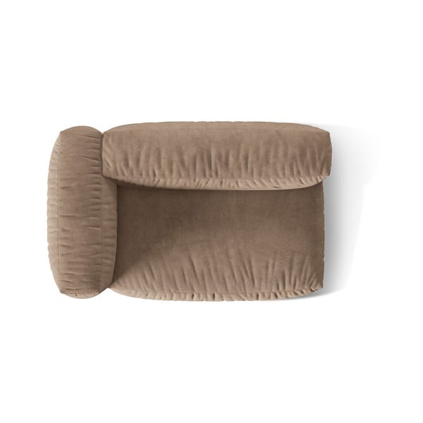 Gaiši brūna samta modulārā dīvāna daļa (ar kreiso stūri) Martina – Micadoni -image-3