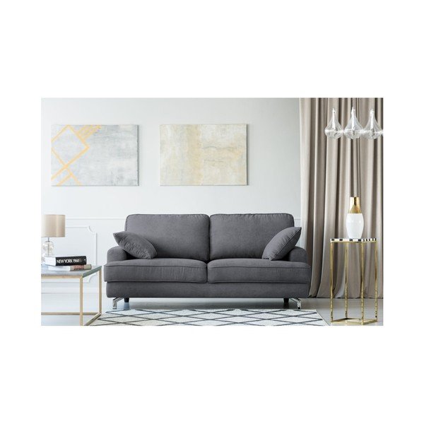 Tumši pelēks trīsvietīgs dīvāns Kooko Home Rumba-image-4